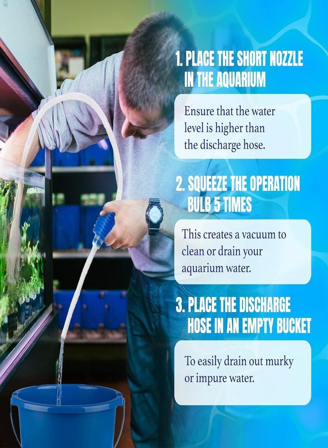 VAYINATO® Blue Fish Tank Water Changer Aquarium Syphon 1.5 M Aquarium Maintance Tools by Petzlifeworld - Image 5